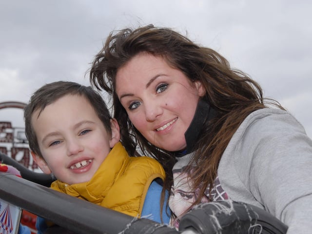 Sebastian and Jenna McIntyre enjoyed their visit to Cullens Easter Funfair at Ebrington Square. INLS1413-156KM