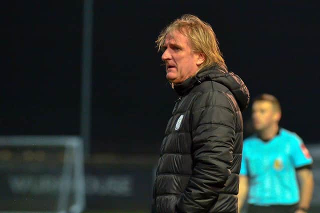 Finn Harps manager Ollie Horgan watched his side lose to Derry City, at Ballybofey, on Saturday. Picture by George Sweeney