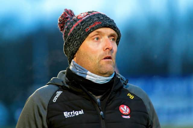 FRUSTRATED . . . Derry Under 20 manager Paddy Bradley. (Photo: George Sweeney)