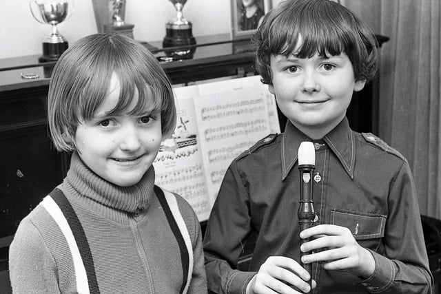 1978... Brothers Brendan (on left) and Conor Donnelly, Lisnarea Avenue, Derry, who were prizewinners at Feis Doire Colmcille. Brendan was first in the Irish vocal solo (under 8) and first in the Irish verse-speaking (under 8). Conor was first in the recorder solo (under 10) and first in the Irish vocal solo (under 9).