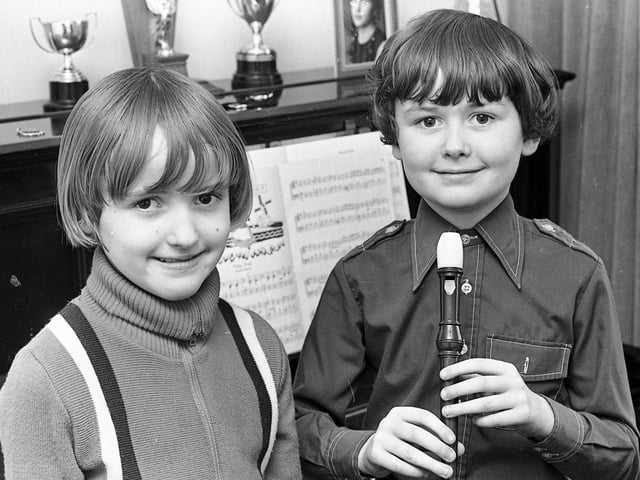 1978... Brothers Brendan (on left) and Conor Donnelly, Lisnarea Avenue, Derry, who were prizewinners at Feis Doire Colmcille. Brendan was first in the Irish vocal solo (under 8) and first in the Irish verse-speaking (under 8). Conor was first in the recorder solo (under 10) and first in the Irish vocal solo (under 9).