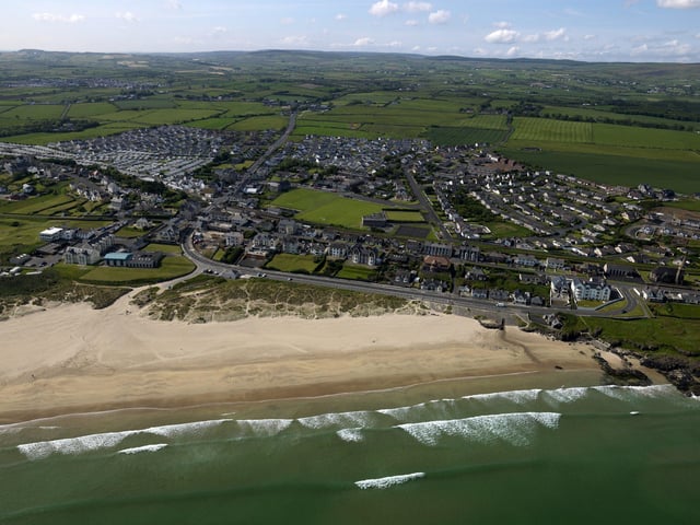 Castlerock: where the train from Derry emerges from the tunnel under Mussenden Temple