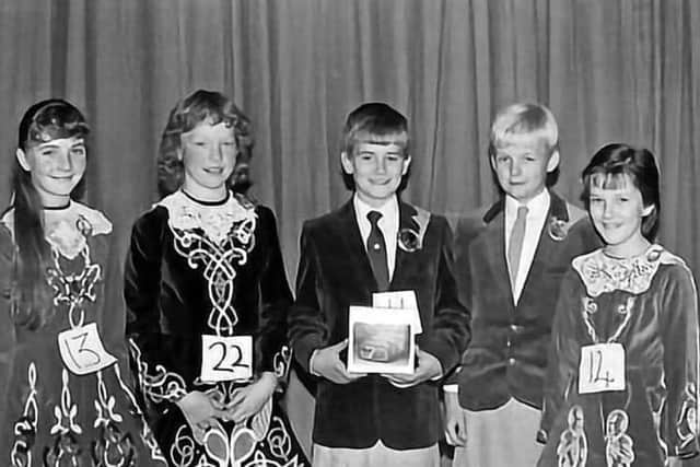 Glenn Simpson pictured centre, with his McLaughlin School of dancing contemporaries Jennifer Curran on the far left and Claire McCallion far right.