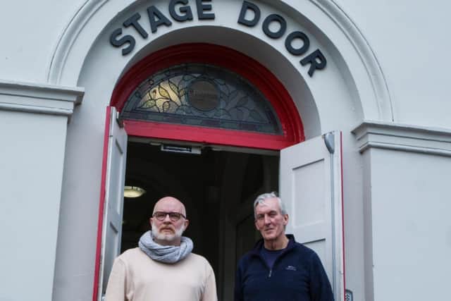 Laurence McKeown at The Playhouse with Community Relations Co-ordinator at The Playhouse Kieran Smyth. The author, playwright, and filmmaker will work with facilitators from The Playhouse Theatre of Witness Project to deliver peacebuilding workshops on border counties.