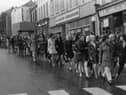 Factory workers marching in Derry.