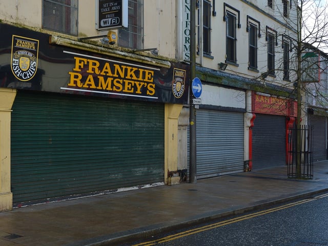 Shuttered shops in William Street on Wednesday afternoon last. DER1220GS - 013