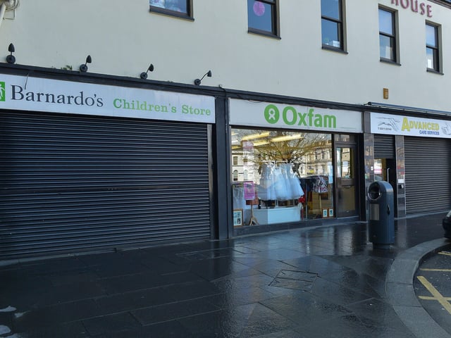 Some of the charity shops closed in the Diamond. DER1220GS - 017