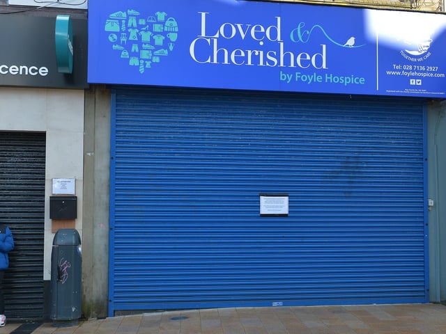 Foyle Hospice charity shop in Waterloo Place is closed. DER1220GS - 011
