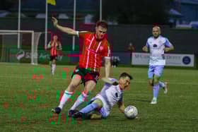 Cameron McJannet had a goal disallowed in the second half. Photograph by Kevin Moore.