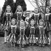 Members of the McConomy School who won the Brendan DeGlin Cup for Figure Dance 8-12 years at the 1997 Feis.                                                    Front, from left, Shauna McDevitt, Elan Bradley, Ciara McConomy and Laura Jayne Brady. Back, from left, Joanne Kavanagh, Frances McGonagle, Emma Jayne Ryan and Leanne McConomy.