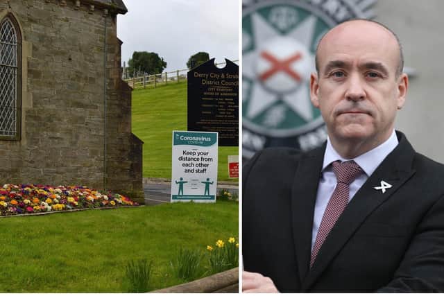 Derry Citry Cemetery and PSNI Chief Supt. Ryan Henderson. (file pictures)