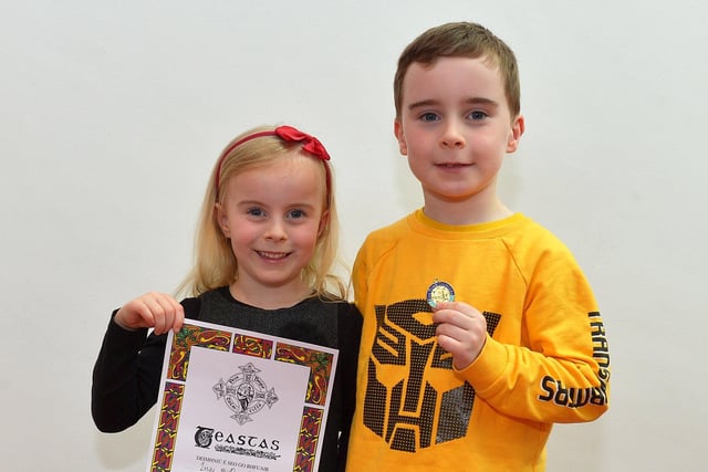Lucy McDermott was Highly Commended in Childrens Verse while her brother Ben achieved First place in Boys Verse at the recent Féis Dhoíre Cholmcílle, held in Millennium Forum. DER2216GS  028