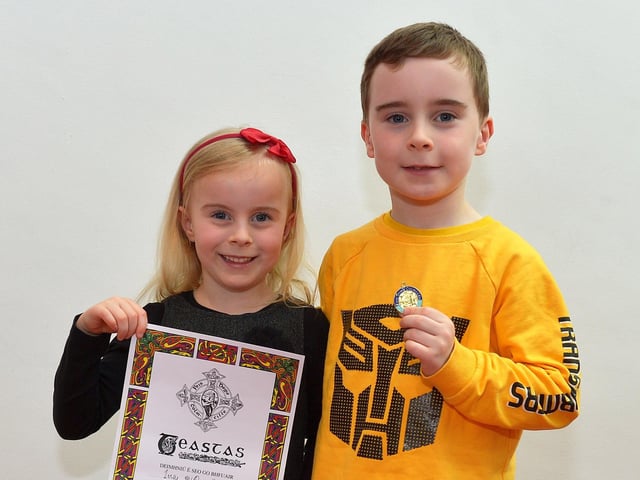 Lucy McDermott was Highly Commended in Childrens Verse while her brother Ben achieved First place in Boys Verse at the recent Féis Dhoíre Cholmcílle, held in Millennium Forum. DER2216GS 028