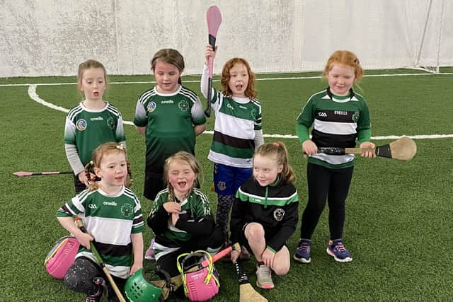The mighty Na Magha Under 7 camogs after a recent match in Cardonagh!
