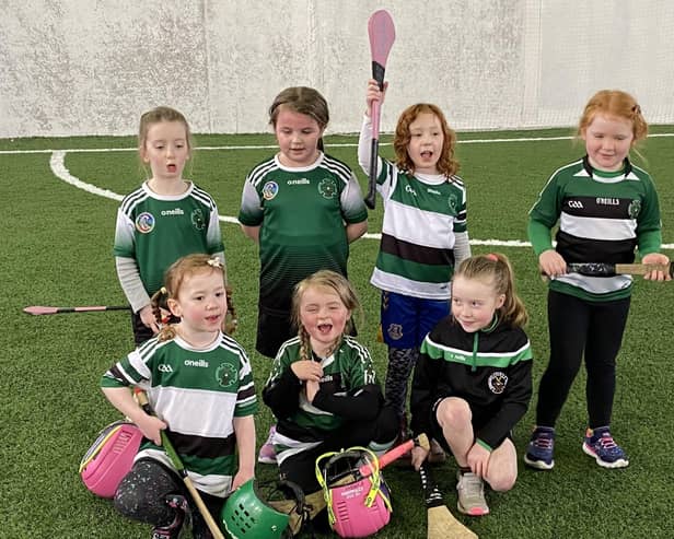 The mighty Na Magha Under 7 camogs after a recent match in Cardonagh!