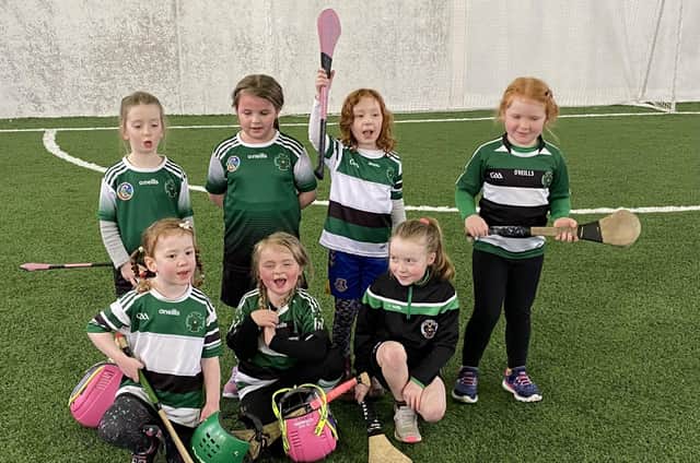 The mighty Na Magha Under 7 camogs after a recent match in Cardonagh!