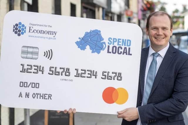 Gordon Lyons launching the Spend Local scheme.