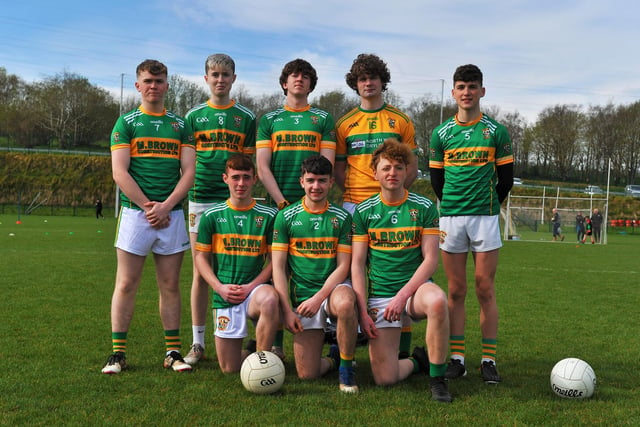 The Foreglen side which competed in the Annual Corn na bhFiann U17s Sevens competition held at Doire Trasna on Easter Saturday. Photo: George Sweeney. DER2215GS – 036