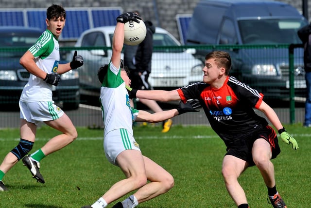 Craigbane in action against Sean Dolan’s at the annual Corn na bhFiann U17s Sevens competition held at Doire Trasna . Photo: George Sweeney. DER2215GS – 045