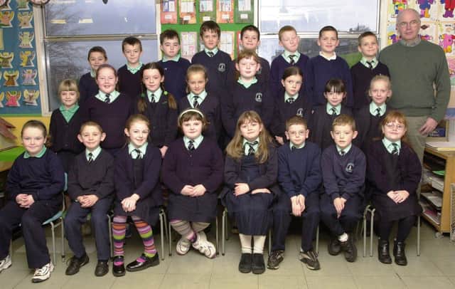 December 2000... Mr Davidson and his P4 class at Long Tower Primary School.