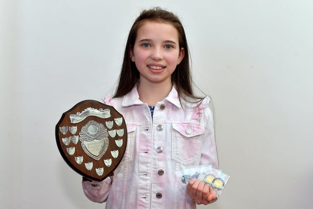 Francesca Kelly achieved first in Character Study, first in Studied Prose, second in Sight Test and third in the Centenary Cup at the Féis Dhoíre Cholmcílle, held in Millennium Forum. DER2216GS  060