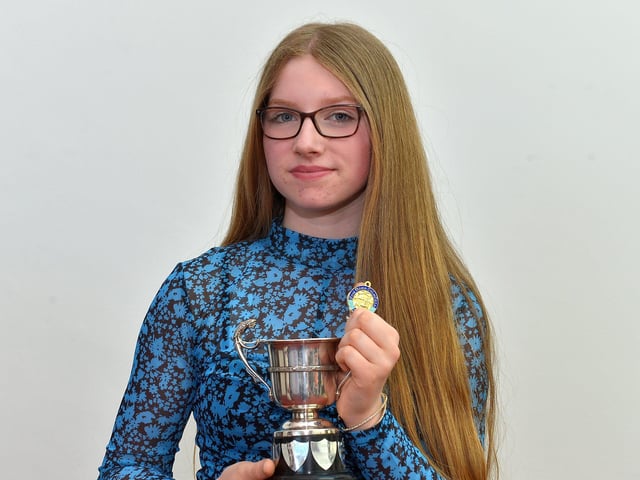 Lauren Hurmans achieved first place in Under 14 Public Speaking at the Feis Doire Colmcille, held in Millennium Forum. DER2216GS 121