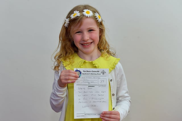 Faye McLaughlin was placed second P2 Poem at the Feis Doire Colmcille, held in Millennium Forum. DER2216GS  108