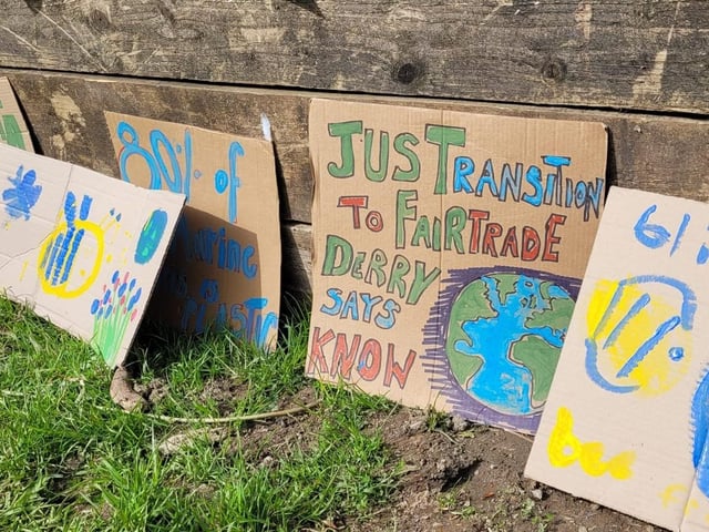 Some of the placards made at the festival.