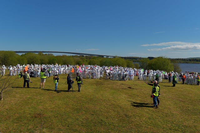 A crowd of 718 record breakers took part in the successful world record attempt, at Bay Road Park on Saturday, for the most people dressed as astronauts in one place. The previous record was 257 held by a school in England. Photo: George Sweeney. DER2216GS – 217
