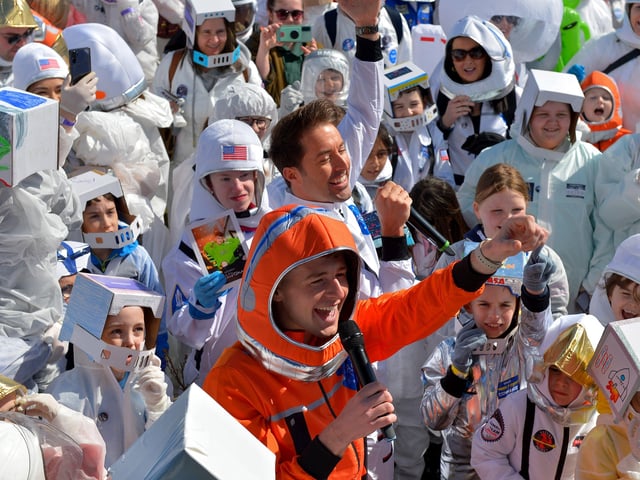 Adam B was among the 718 record breakers who took part in the successful world record attempt for the most people dressed as astronauts in one place. The previous record was 257 held by a school in England. Photo: George Sweeney. DER2216GS – 212