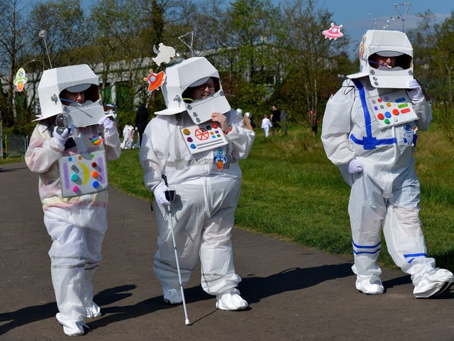 There were all kinds of creative costumes at Bay Road Park, on Saturday morning, for the successful world record attempt for the most people dressed as astronauts in one place. Photo: George Sweeney. DER2216GS – 196