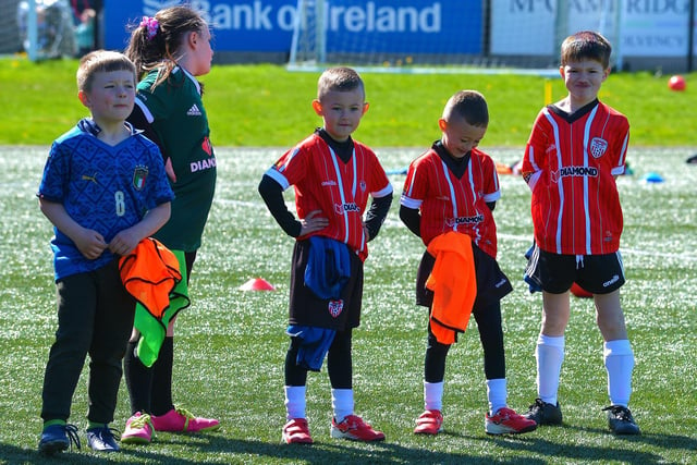 Stars of the future at the Derry City Easter Football Camp at the Brandywell Stadium. Picture: George Sweeney  DER2216GS-076