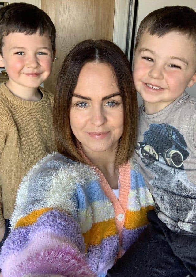 Mary Rose McCready with her sons Cian and Lochlain.