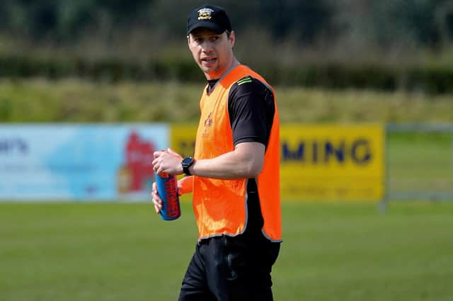 City of Derry Head Coach Richard McCarter whose side need to defeat Clonmel by 17 points in Saturday's second leg of the Division 2C relegation play-off. (Photo: George Sweeney)