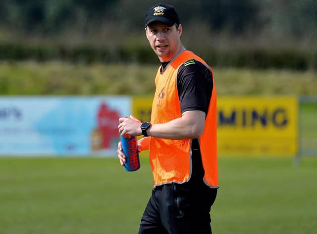 City of Derry Head Coach Richard McCarter whose side need to defeat Clonmel by 17 points in Saturday's second leg of the Division 2C relegation play-off. (Photo: George Sweeney)