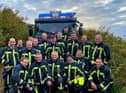 Brian Breslin pictured with his fire fighting colleagies in Carndonagh and Moville. Picture Liam Shields.