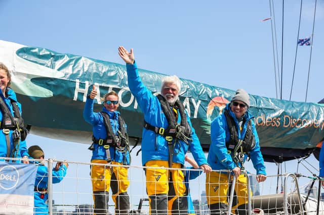 Gerard Doherty (centre) on the Ha Long Bay, Vietnam boat. Picture: Jean-Marcus Strole Photography