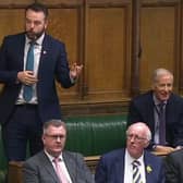 Colum Eastwood addressing the House of Commons on Wednesday.