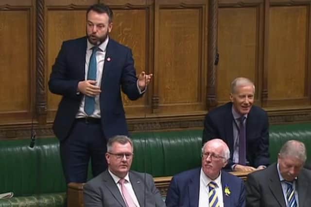 Colum Eastwood addressing the House of Commons on Wednesday.