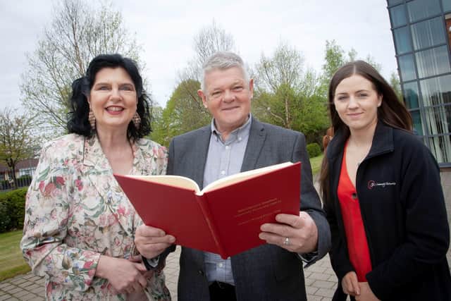 Mrs. Elga Logue (on left), Community Librarian, pictured at Tuesday’s book launch with Min McCann, manager, BHCP, and Lauren Curran, Health Development Worker, BHCP.