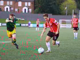 Derry City striker Matty Smith, pictured in action against UCD last weekend, returns to his former stomping ground in Inchicore on Friday night. Photograph by Kevin Moore.