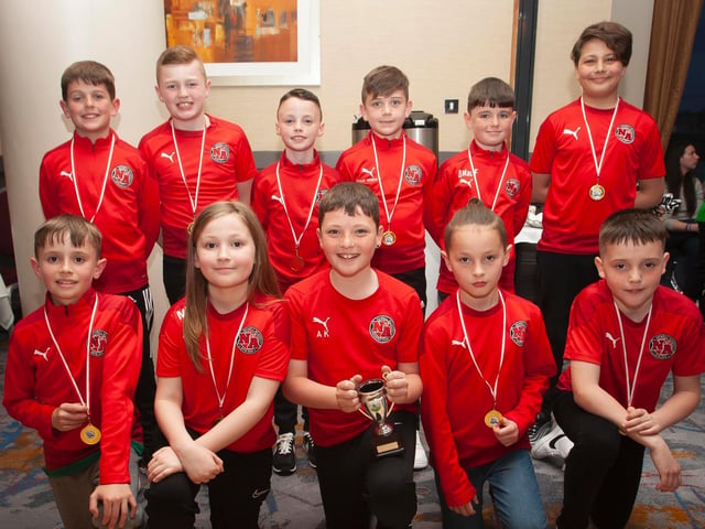 Newell Academy U9s pictured at Thursday night's D&D Youth awards in the City Hotel. Picture by Jim McCafferty
