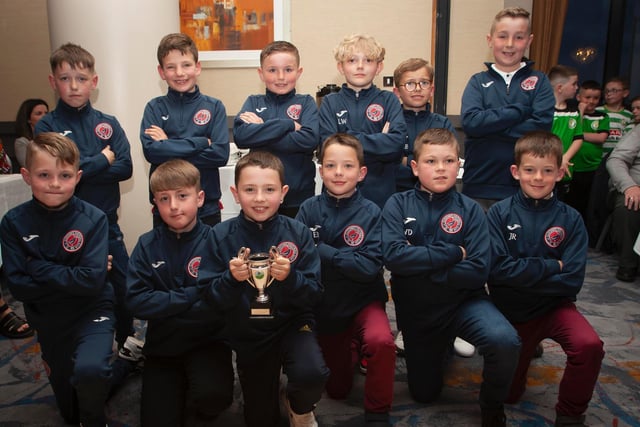 Clooney U9s pictured with their trophy at Thursday night's D&D Youth awards. Picture by Jim McCafferty
