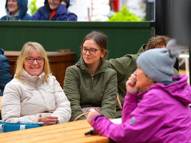 Fans gather at the Craft Village, for the Dougie Breslin performance, during the Derry Jazz Festival weekend. Photo: George Sweeney. DER2217GS – 123