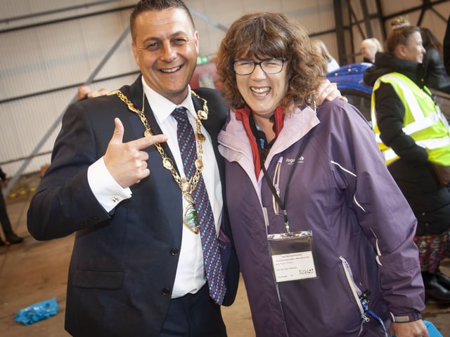 Mayor Warke with Angela Thompson, Chair, Foyle Down Syndrome Trust on Saturday.