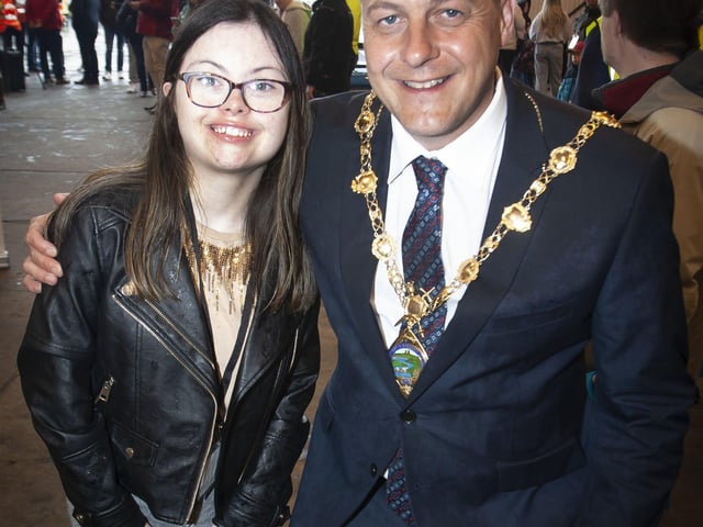 Mayor Graham Warke pictured with ?????? at Saturdayâ€TMs event.