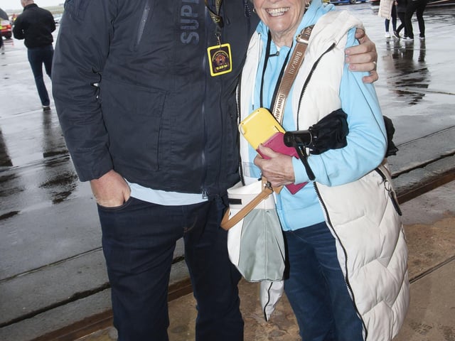 Car enthusiast and Bear Run 74 participant Joe Jackson pictured with the Mayorâ€TMs mother, Jeanette Warke on Saturday morning.