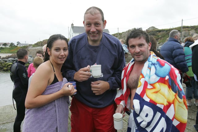Swimmers enjoy a warm cup of tea after their endeavours.