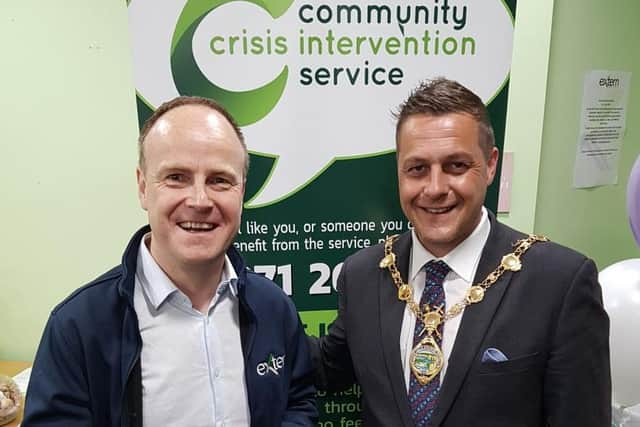 Mayor of Derry & Strabane, Alderman Graham Warke with Dr Gavin Adams, Extern Director of Business Development