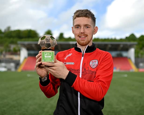 Derry City's Jamie McGonigle has been named SSE Airtricity/SWI Player of the Month for April